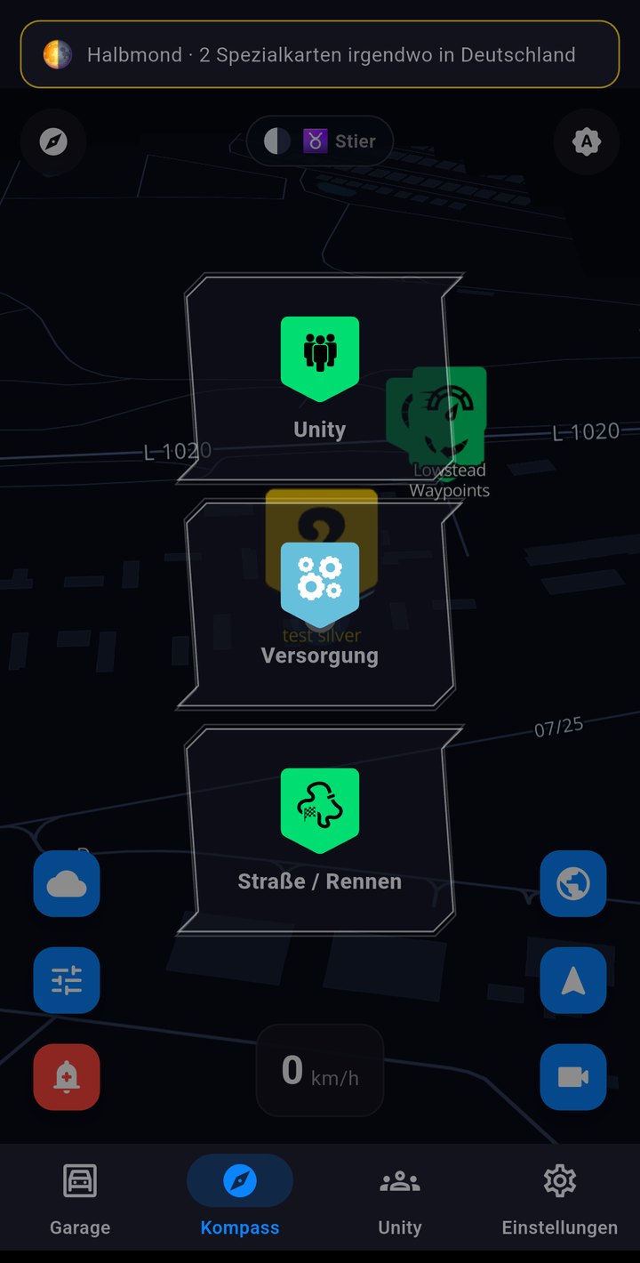 The map filter menu